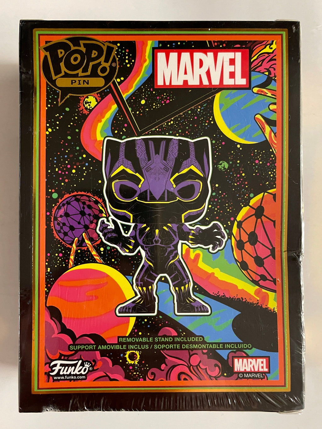 Funko Pop! Pin Marvel Black Light Black Panther Target Exclusive GITD