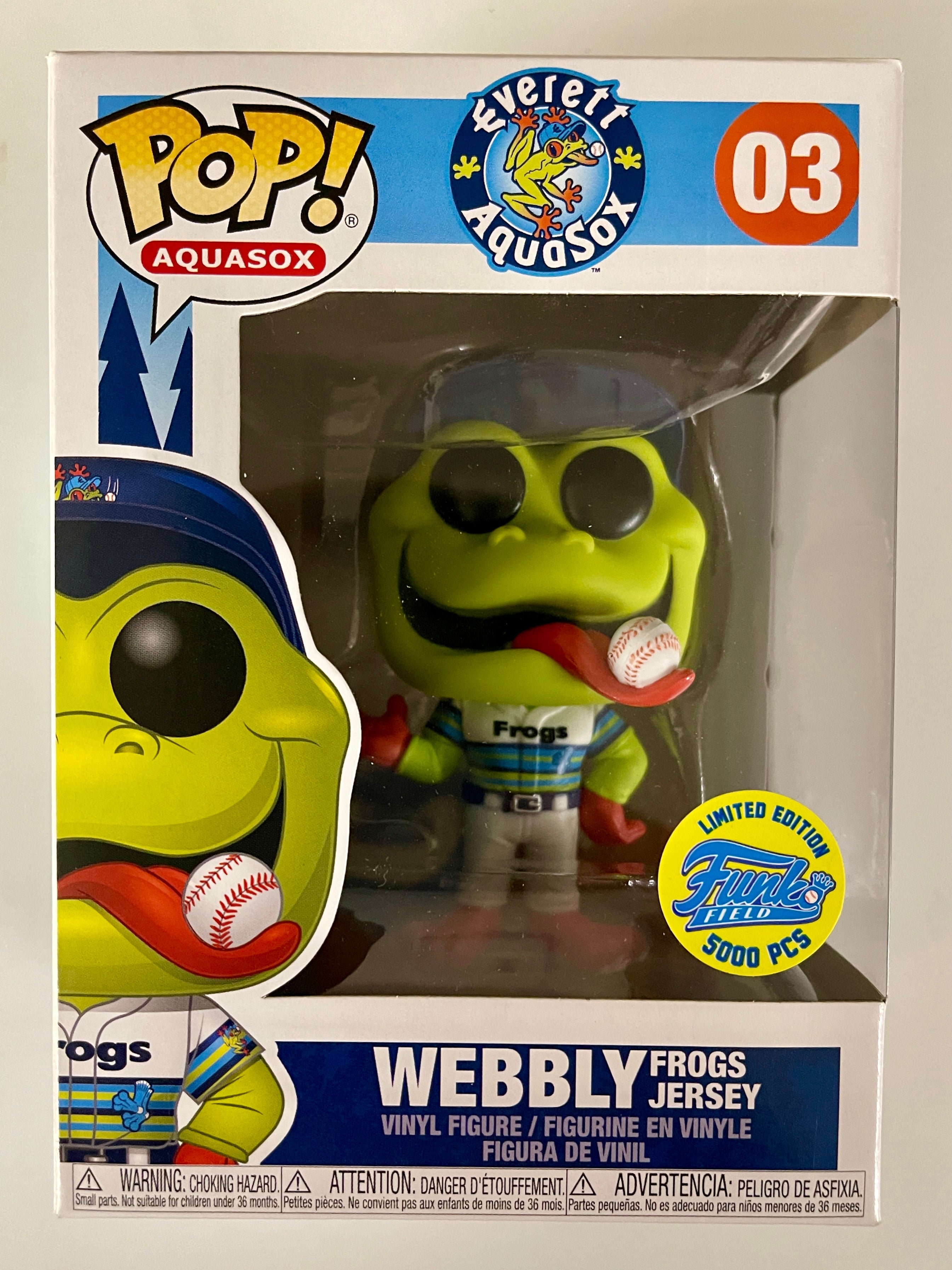 Funko Pop! Webbly Frogs Jersey #03 Everett AquaSox Funko Field LE 5000 Pcs Vaulted 2019