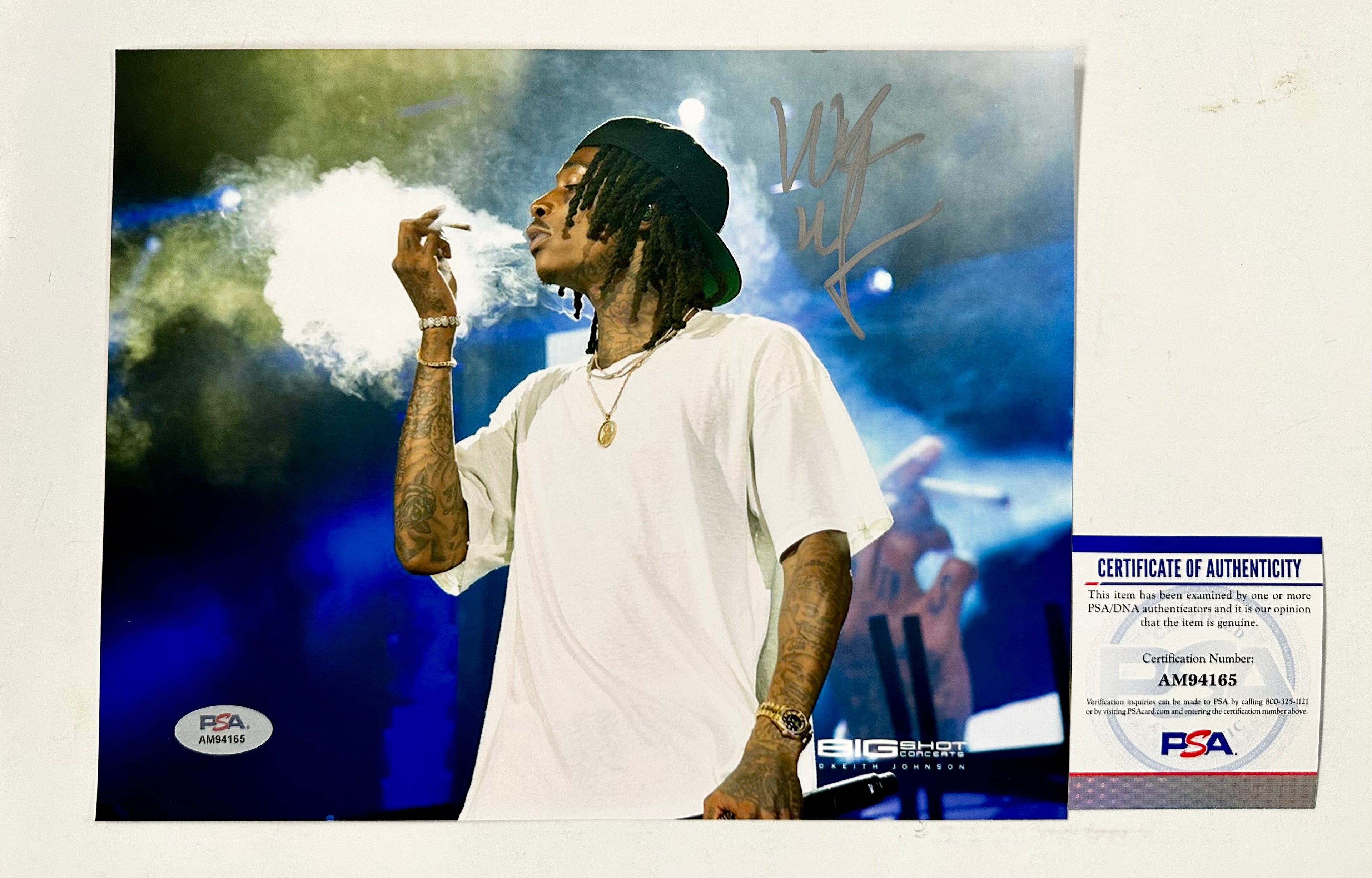 Rapper Wiz Khalifa Signed 8x10 Photo With PSA COA Pittsburgh Black & Yellow Kush