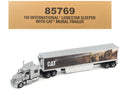 International Lonestar Truck with Sleeper Silver Metallic with "CAT Caterpillar" Mural Trailer "Transport Series" 1/50 Diecast Model by Diecast Masters  free shipping USA