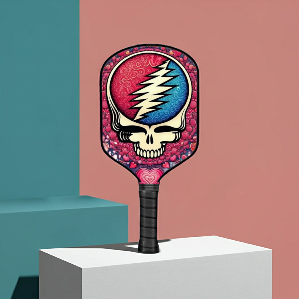 Grateful Dead Drops - Free Love Stealie - Pickleball Paddle