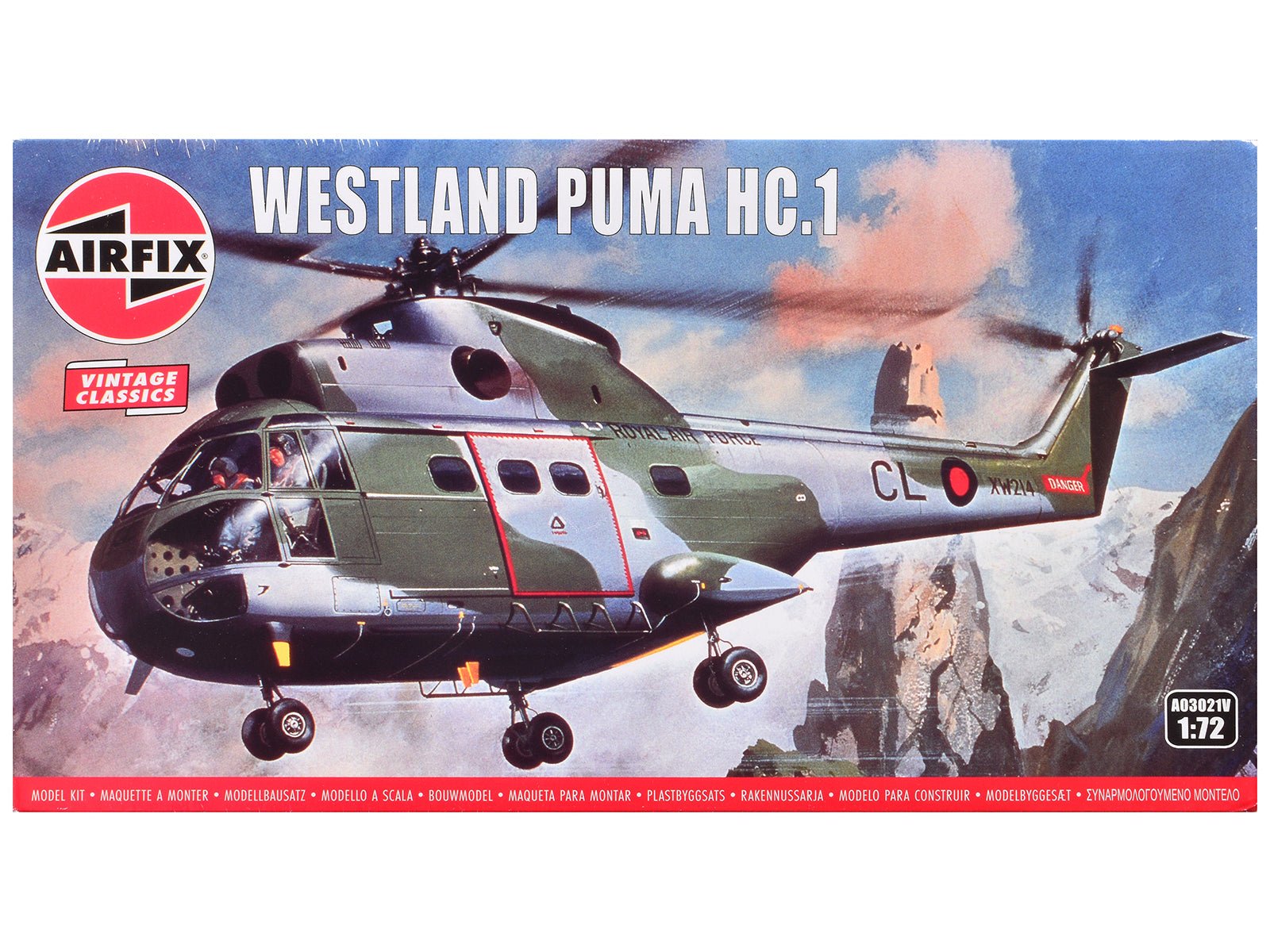 Level 2 Model Kit Westland Puma HC.1 Helicopter with 2 Scheme Options 1/72 Plastic Model Kit by Airfix  free shipping USA