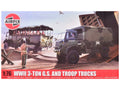 Level 2 Model Kit WWII 3-Ton General Service and Troop Trucks 1/76 Plastic Model Kit by Airfix  free shipping USA
