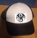 Adjustable Trucker Baseball Cap with "Never Laugh at Live Dragons" Embroidery
