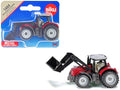 Massey Ferguson Tractor with Front Loader Red with Silver Top Diecast Model by Siku  free shipping USA