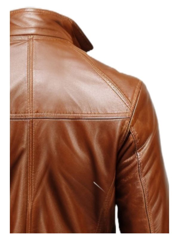 Men Vintage Big Pockets Tan Brown Leather Coat – Leather Long Coat