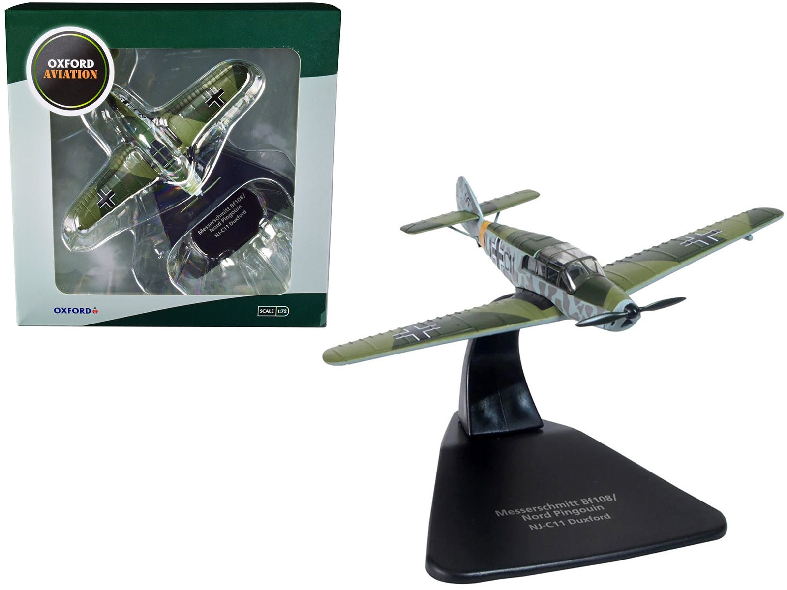 Messerschmitt Bf 108/Nord Pingouin War Plane NJ-C11 Duxford "Oxford Aviation" Series 1/72 Diecast Model Airplane by Oxford Diecast  free shipping USA