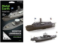 Model Kit USS Monitor and USS Merrimack Ironclad Warships "Battle of the Ironclads" (Challenging Difficulty) Steel Model by Metal Earth  free shipping USA