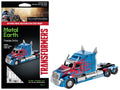 Model Kit Western Star 5700 Truck "Optimus Prime" Blue with Red Flames "Transformers: The Last Knight" (2017) Movie (Moderate Difficulty) Steel Model by Metal Earth  free shipping USA