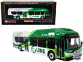 New Flyer Xcelsior Charge NG Electric Transit Bus RIPTA (Rhode Island Public Transit Authority) "R Line Broad/North Main" "The Bus & Motorcoach Collection" 1/87 Diecast Model by Iconic Replicas  free shipping USA