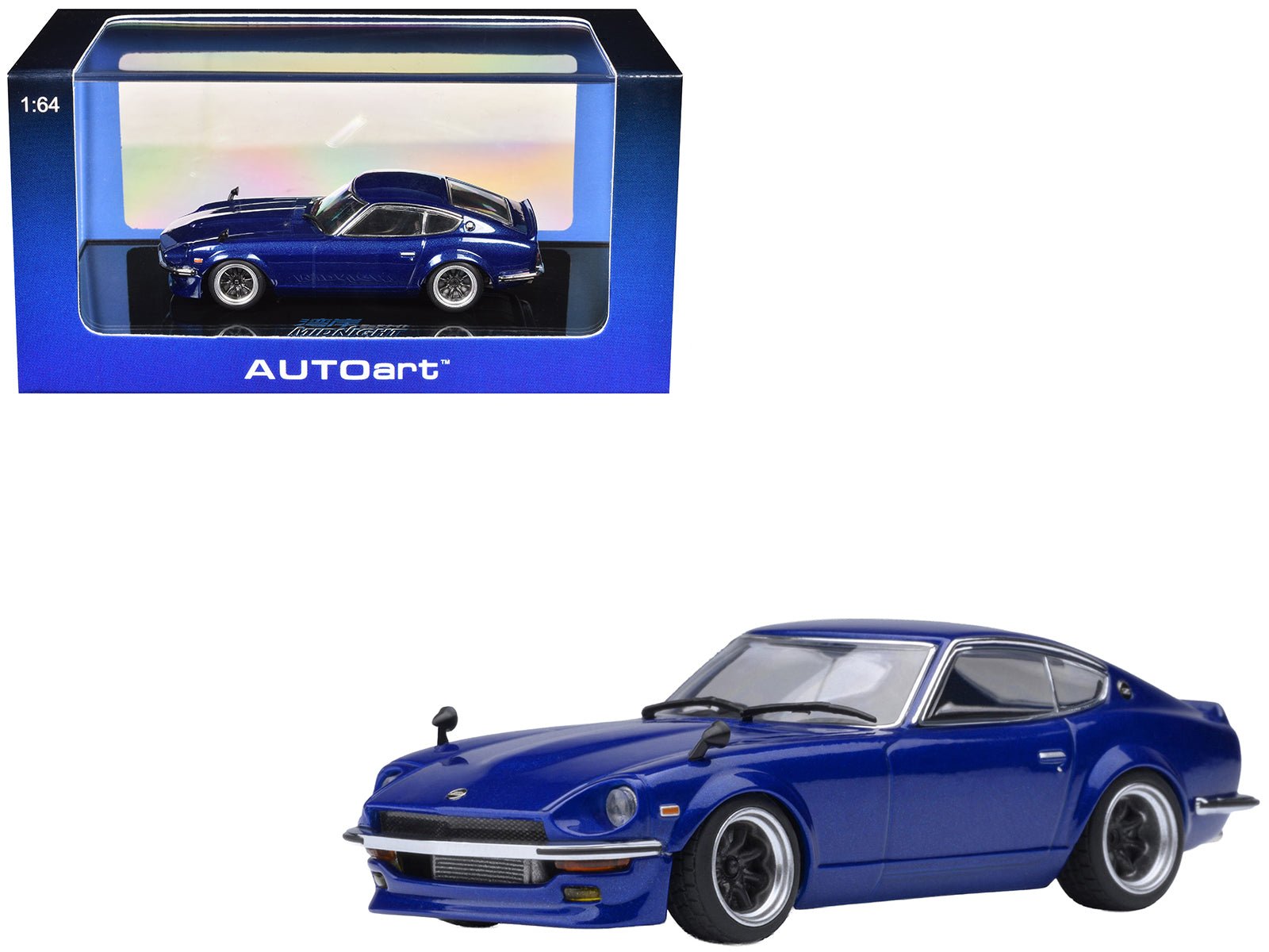 Nissan Fairlady Z RHD (Right Hand Drive) "Akuma No Z" Blue Metallic "Wangan Midnight - Comic #1 Version" Manga 1/64 Model Car by Autoart  free shipping USA