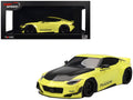 Nissan Z (RZ34) "Pandem" Ikazuchi Yellow with Matt Black Hood 1/18 Model Car by Top Speed  free shipping USA