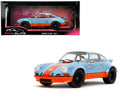 Porsche 911 RSR "Gulf Oil" Light Blue with Orange Stripes "Pink Slips" Series 1/18 Diecast Model Car by Jada  free shipping USA