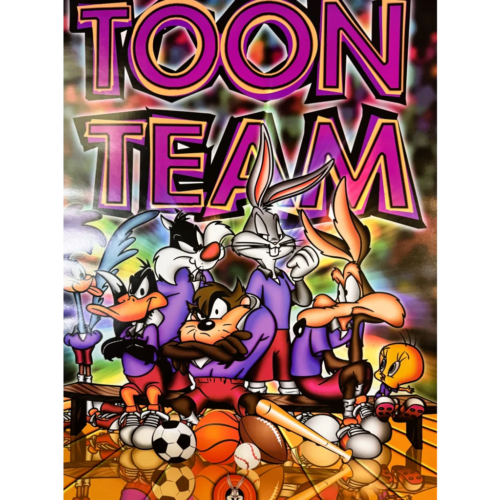 Vintage Retro 1990s Looney Tunes Toon Team Sports Poster Extravaganza
