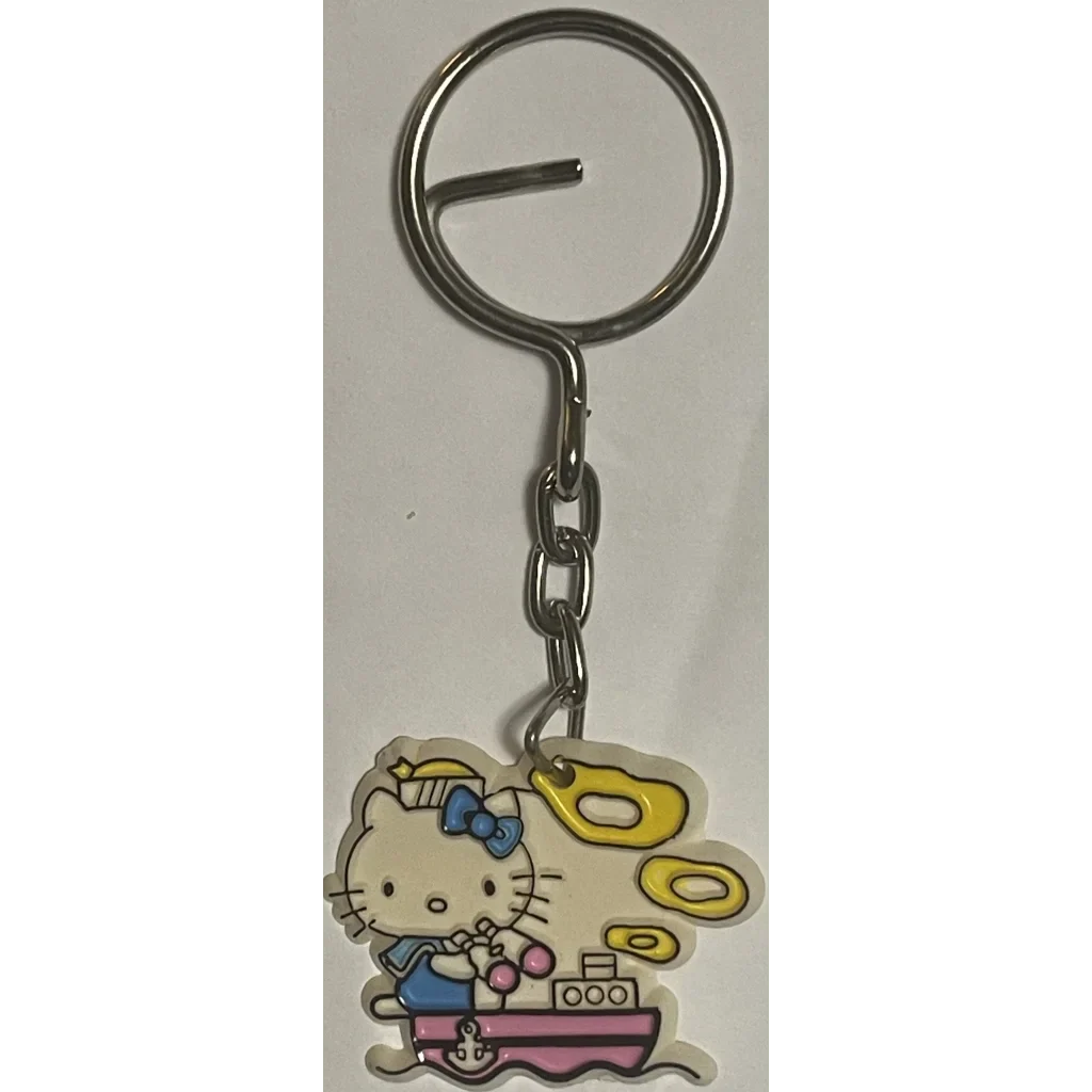 Vintage 1976–1980s Hello Kitty Sailor Boat Keychain 🎀 Taiwan ROC NOS