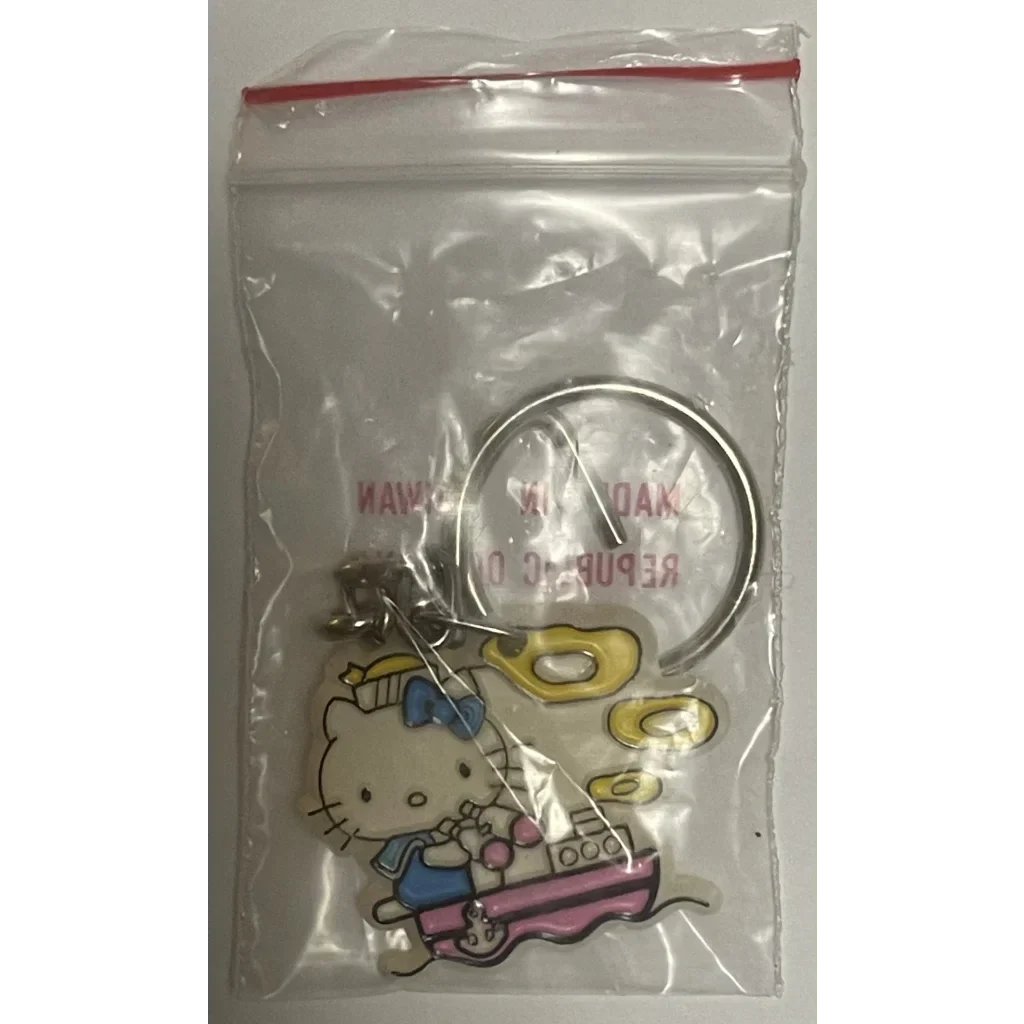Vintage 1976–1980s Hello Kitty Sailor Boat Keychain 🎀 Taiwan ROC NOS
