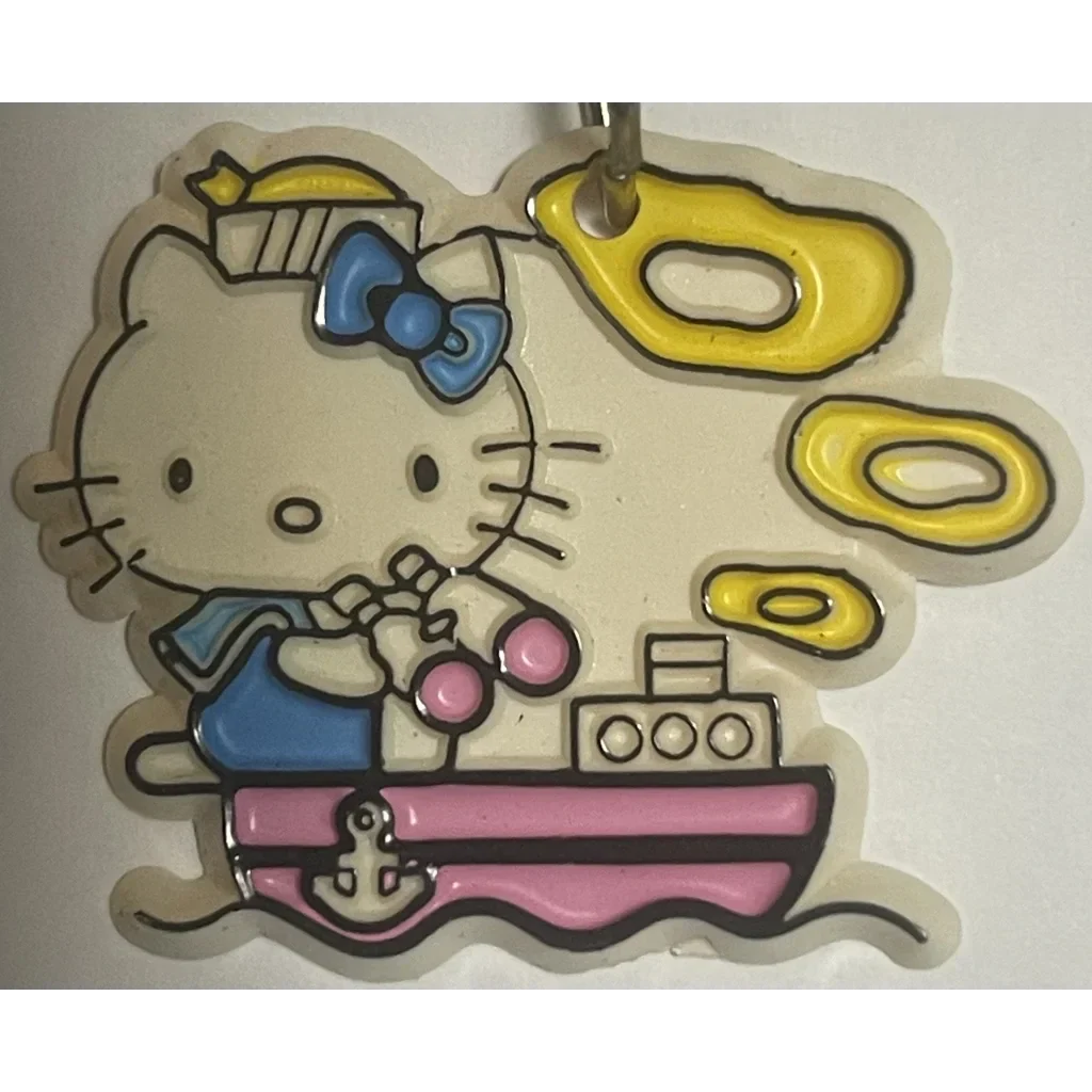 Vintage 1976–1980s Hello Kitty Sailor Boat Keychain 🎀 Taiwan ROC NOS