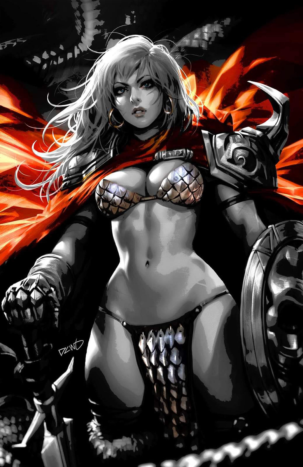 RED SONJA #8 (DERRICK CHEW EXCLUSIVE VIRGIN/COLOR SPLASH VARIANT SET) ~ Dynamite