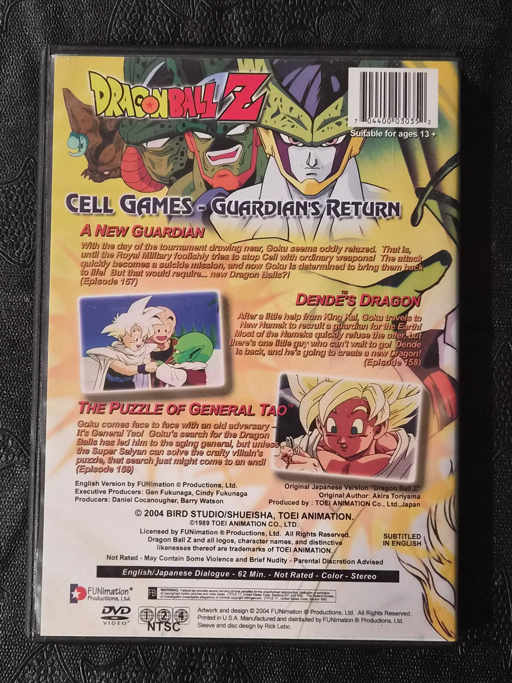 Dragon Ball Z – Cell Games: Guardian's Return DVD (2004) – Uncut English & Japanese