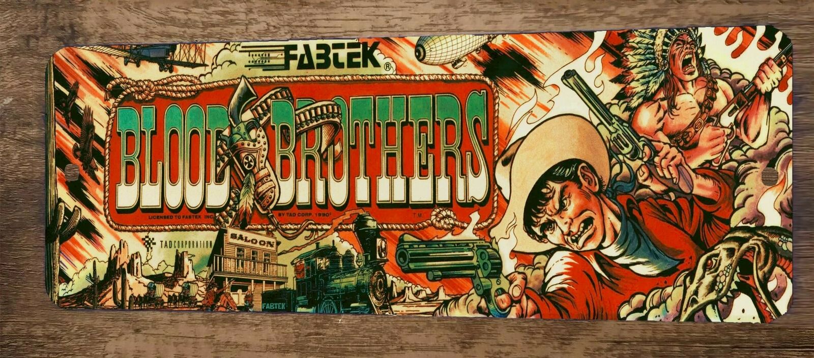 Blood Brothers Arcade Video Game 4x12 Metal Wall Sign Marquee Banner Poster