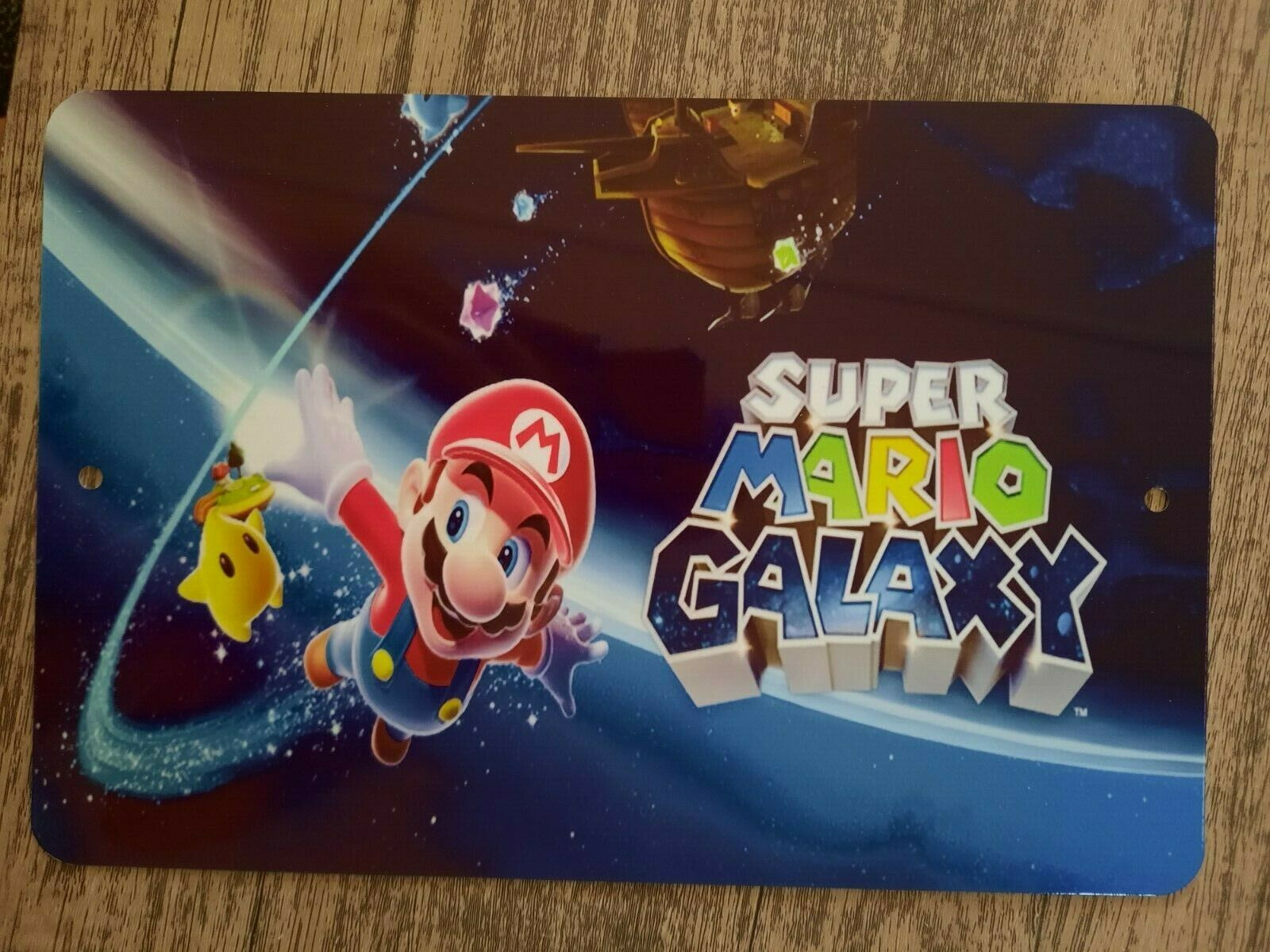Super Mario Galaxy 8x12 Inch Metal Wall Sign Vintage 1980s Style