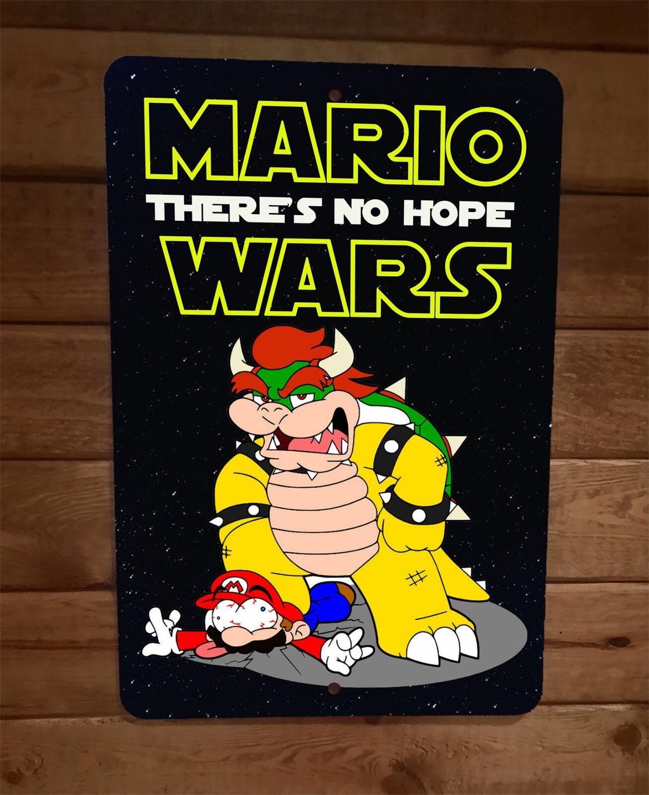 Mario Star Wars Episode IV There's No Hope 8x12 Inch Metal Arcade Wall Sign