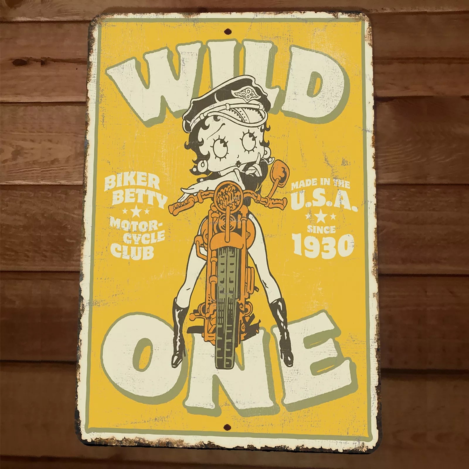Wild One Betty Boop 8x12 Metal Wall Sign Poster