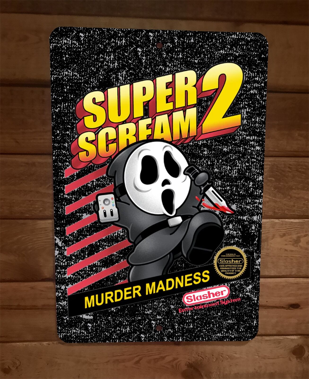 Super Scream 2 Murder Madness Mario Brothers Parody 8x12 Metal Wall Sign