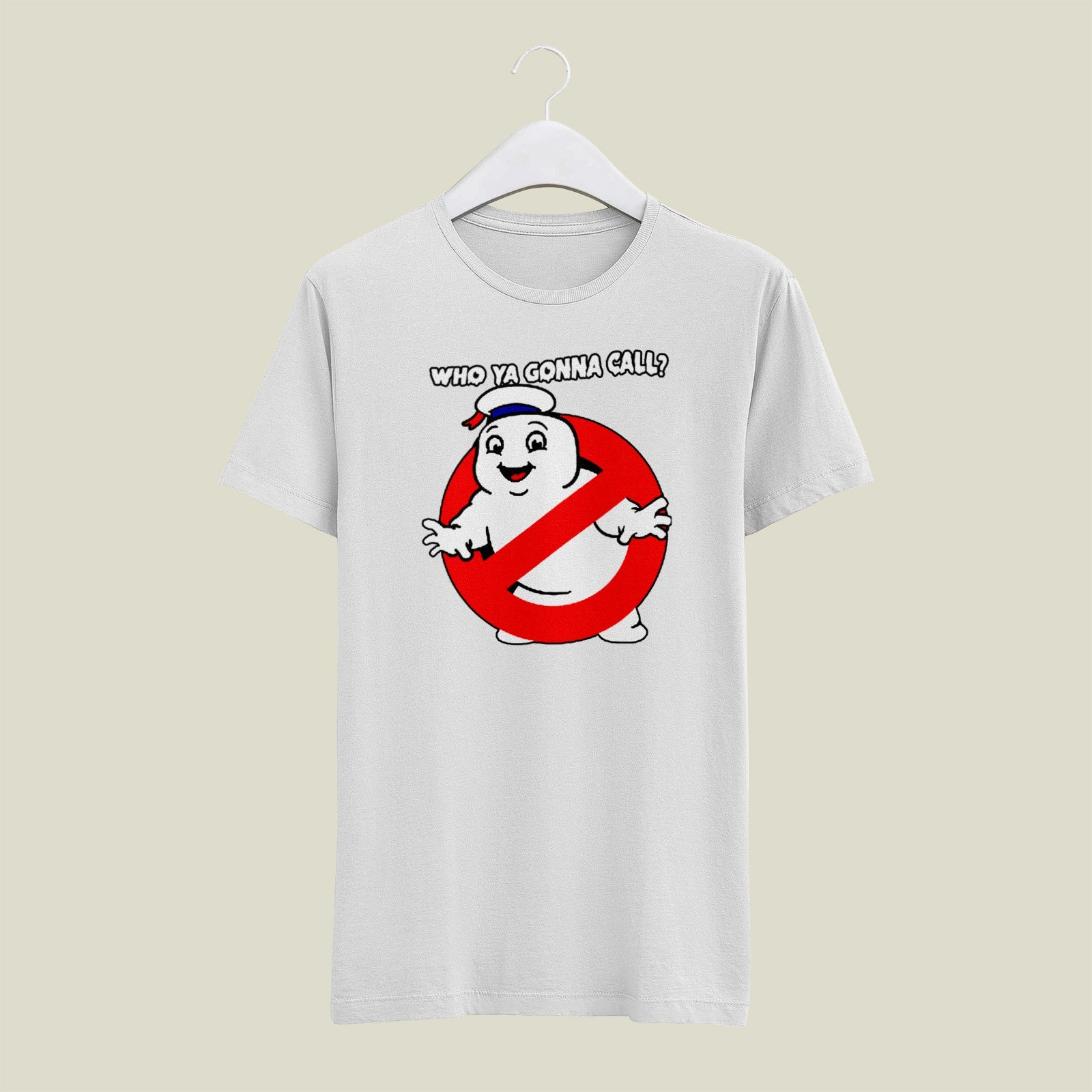 Who Ya Gonna Call Ghostbusters Marshmallow Man Mens T Shirt Gildan