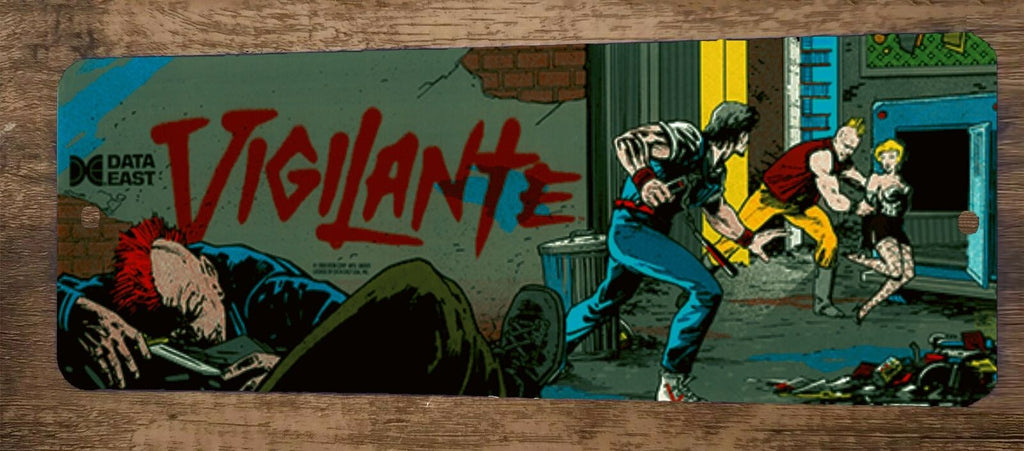 Vigilante Arcade 4x12 Metal Wall Video Game Marquee Banner Sign