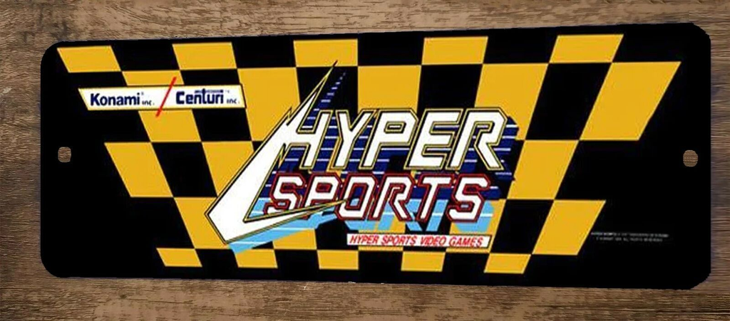 Hyper Sports Arcade 3x12 Metal Wall Video Game Marquee Banner Sign