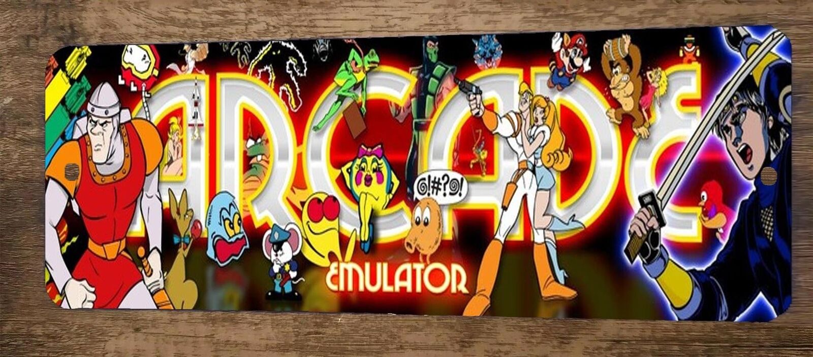 Arcade Emulator 4x12 Metal Wall Video Game Sign