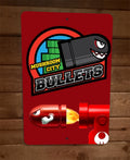 Mushroom City Bullets Bill 8x12 Metal Wall Sign Featuring Super Mario Bros Enemy Character