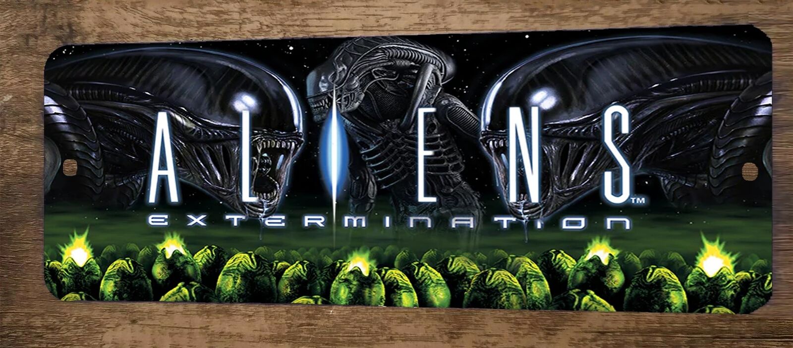 Aliens Extermination Arcade 4x12 Metal Wall Video Game Marquee Banner Sign