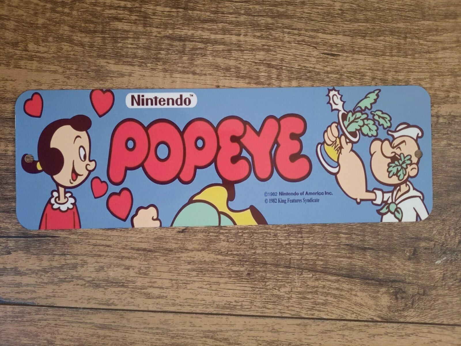 Popeye Classic Arcade Banner Marquee 3x12 Metal Wall Sign