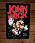 Super John Wick 8x12 Inch Metal Wall Sign Poster - Mario Parody