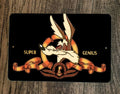 Super Genius Looney Coyote 8x12 Metal Wall Sign Wile E