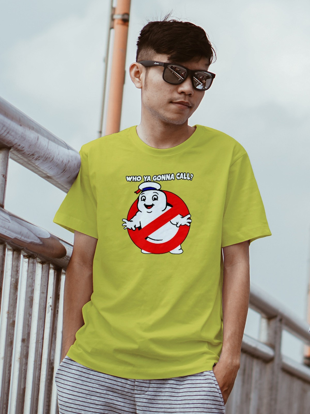 Who Ya Gonna Call Ghostbusters Marshmallow Man Mens T Shirt Gildan