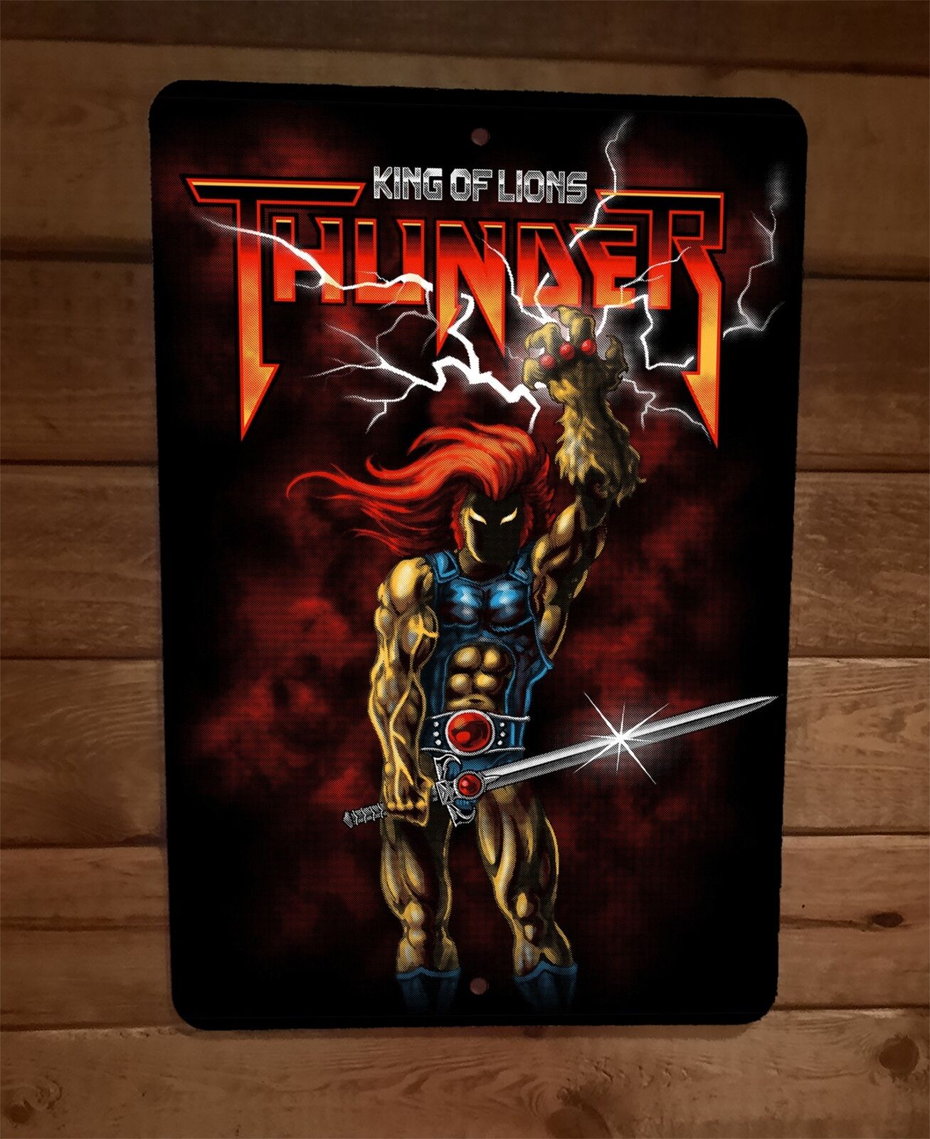 King of Lions Thunder Lion-o Thundercats 8x12 Metal Wall Sign