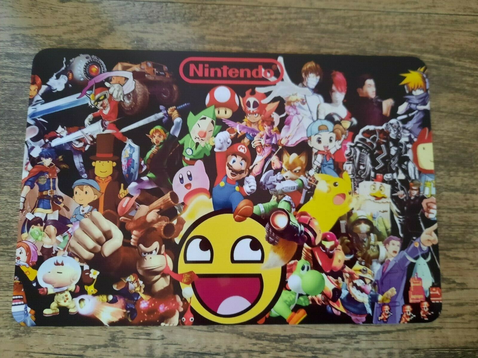 Nintendo Character Collage 8x12 Inch Metal Wall Sign for Video Game Arcade