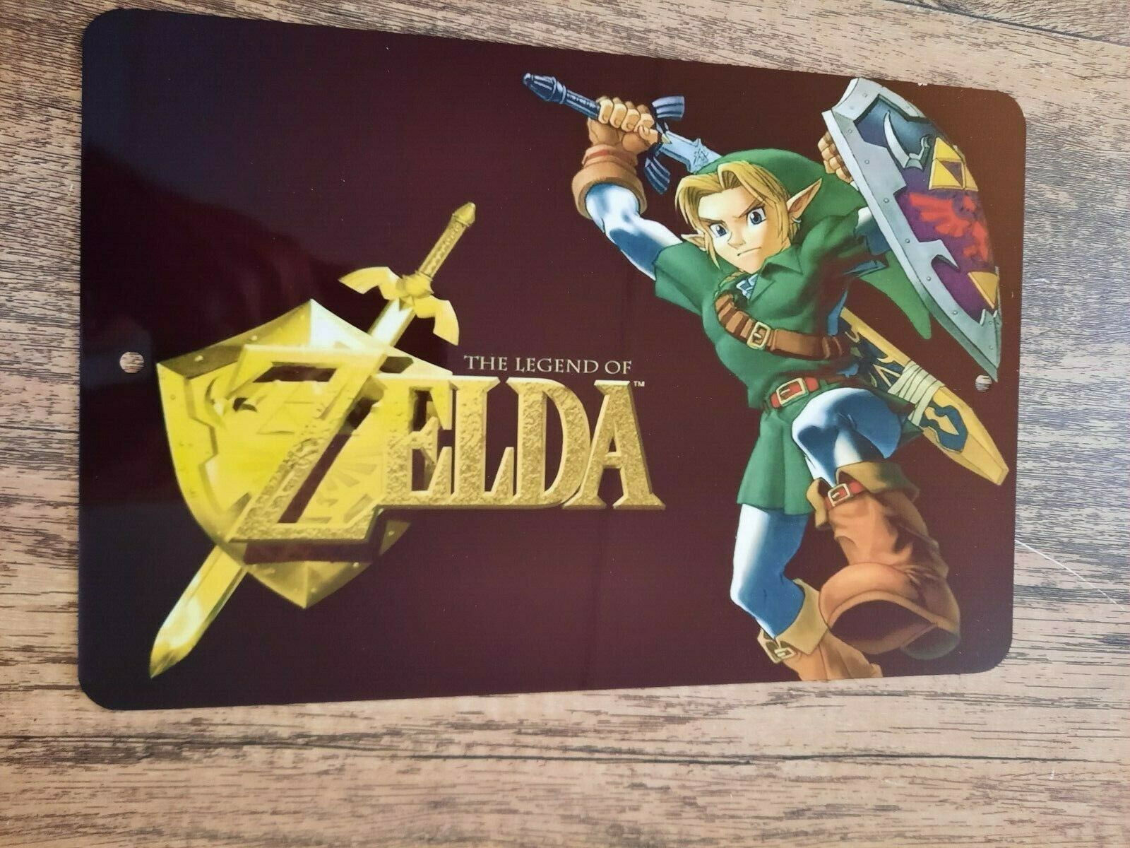 The Legend of Zelda Link Metal Wall Sign 8x12 Inches Retro 1980s Vintage Style Decorative Sign