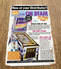 Bally on Beam Pinball Machine Vintage Arcade Game Room 8x12 Metal Wall Sign