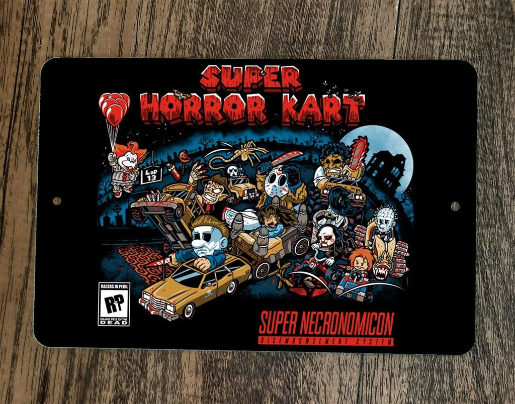 Super Horror Icons Mario Kart 8x12 Metal Wall Sign Poster Parody