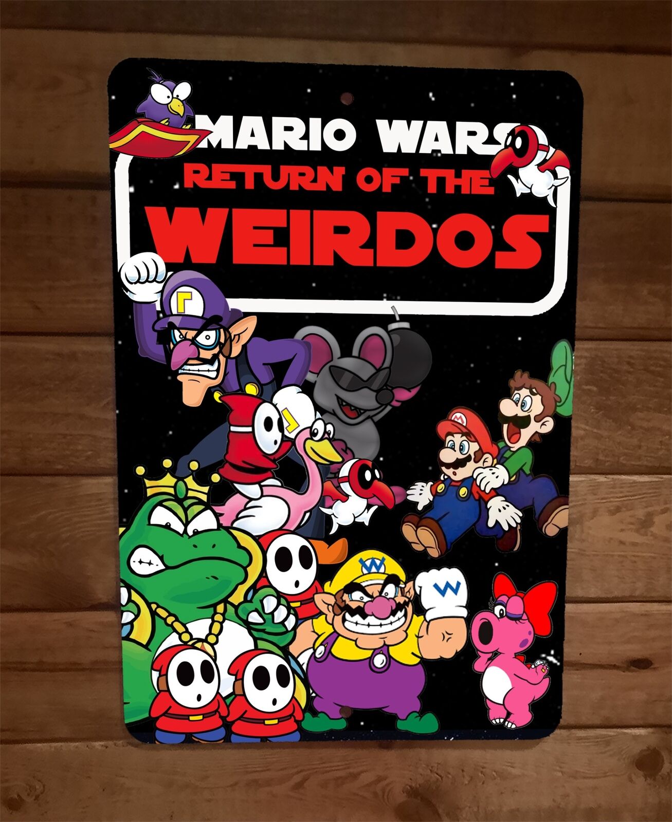 Mario Star Wars Episode VI Return of the Weirdos 8x12 Inch Metal Arcade Wall Sign