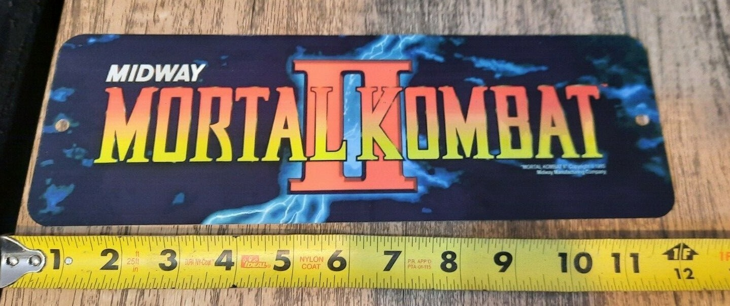 Mortal Kombat 2 II Classic Arcade Marquee Banner 3x12 Metal Wall Sign