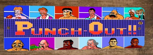 Punch Out Classic Arcade Marquee Banner 3x12 Metal Wall Sign Featuring Mike Tyson
