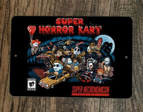 Super Horror Icons Mario Kart 8x12 Metal Wall Sign Poster Parody