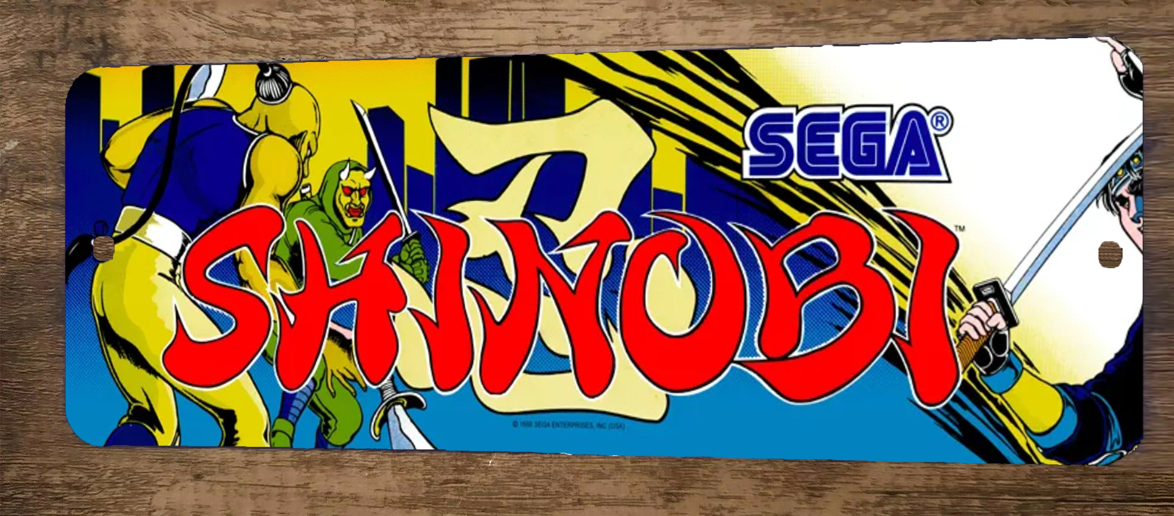 Shinobi Classic Arcade Marquee Banner 4x12 Metal Wall Sign Retro 1980s