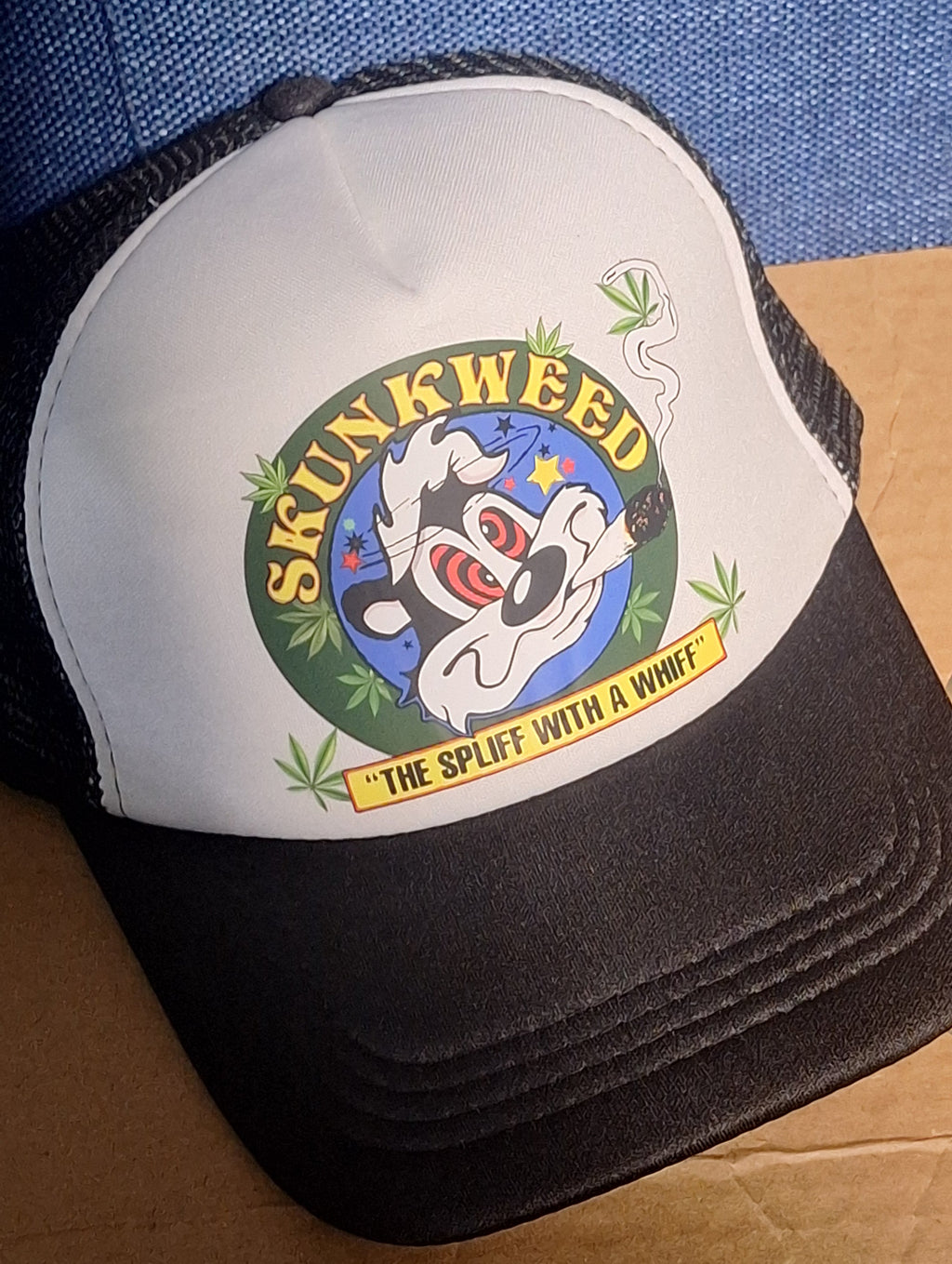 Adjustable Trucker Baseball Cap Featuring Looney Skunkweed Pepe Le Pew