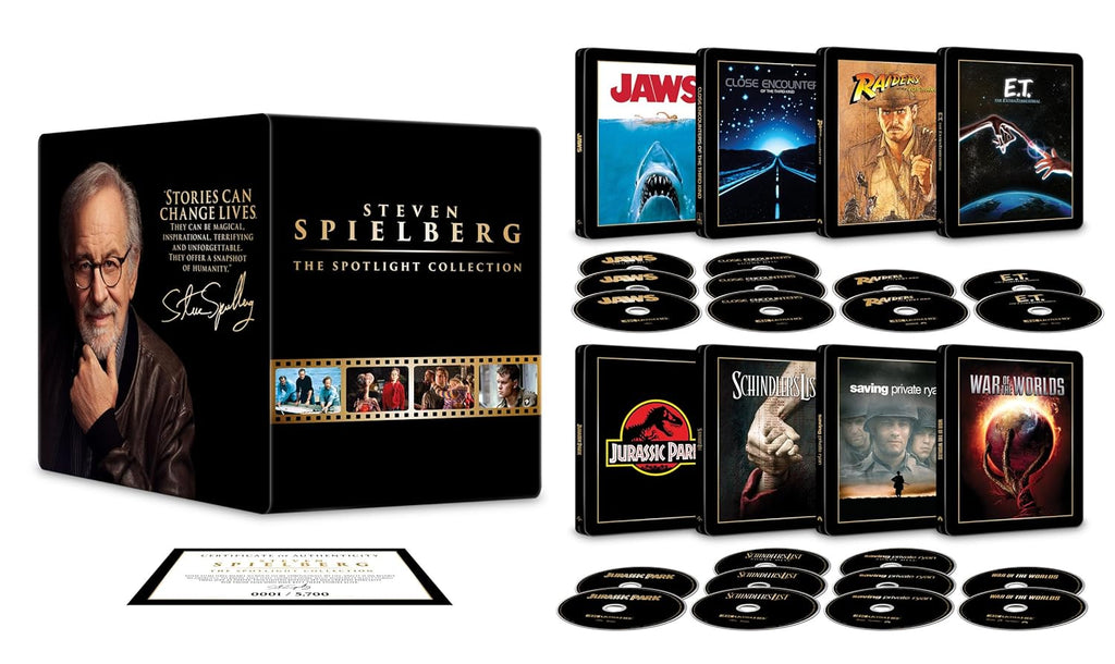 Spielberg 8-Film Steelbook Library Case Spotlight Collection (4K Ultra HD + Blu-ray + Digital)